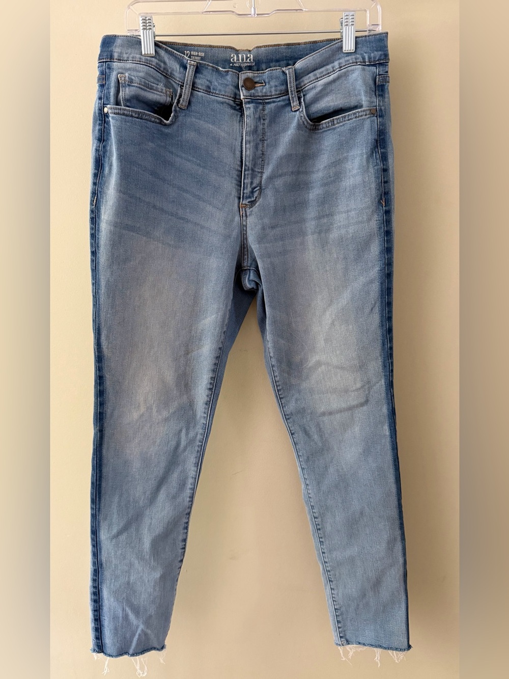 ANA High Rise Skinny Jeans Raw Hem - size 12